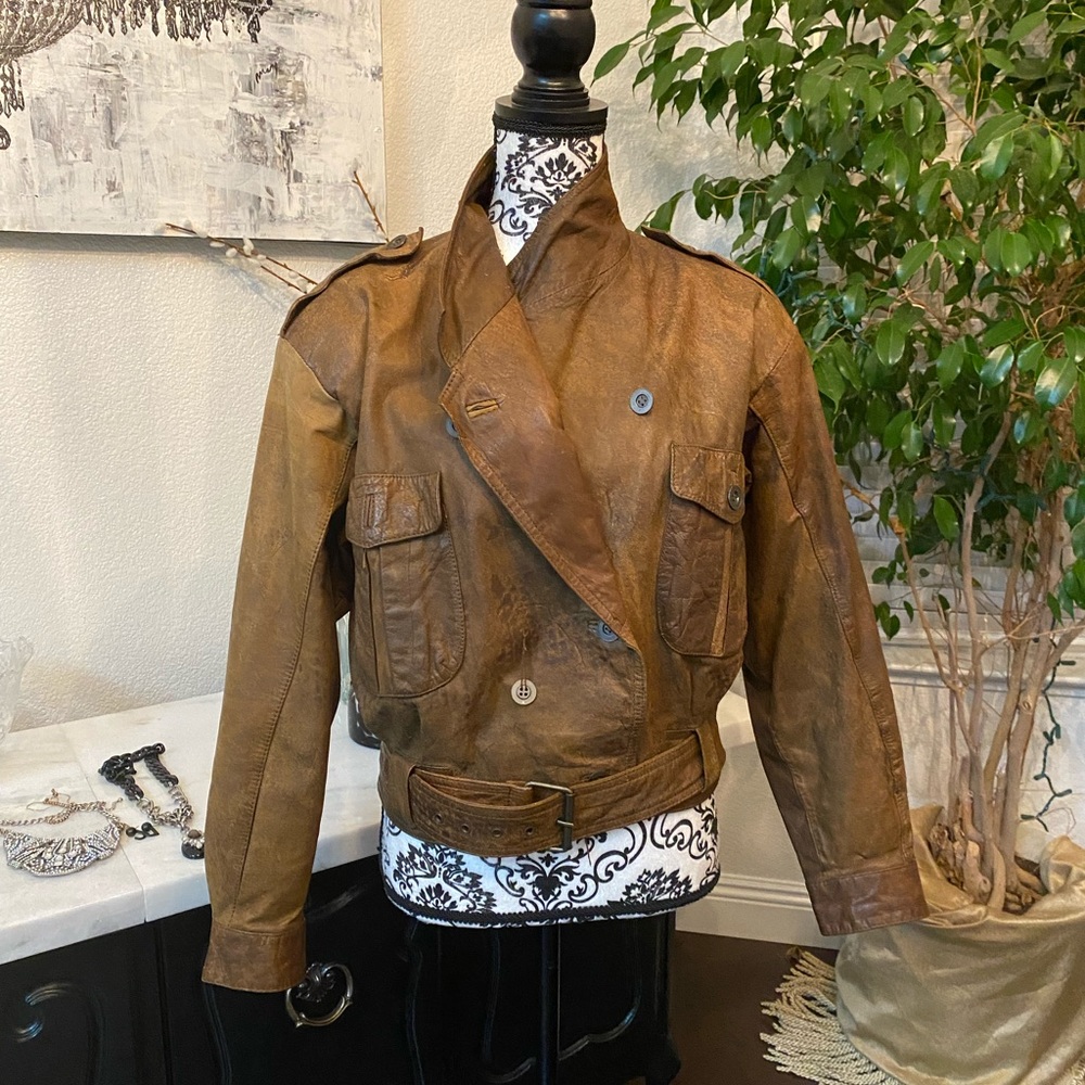 BB Dakota Leather Belted Moto Jacket